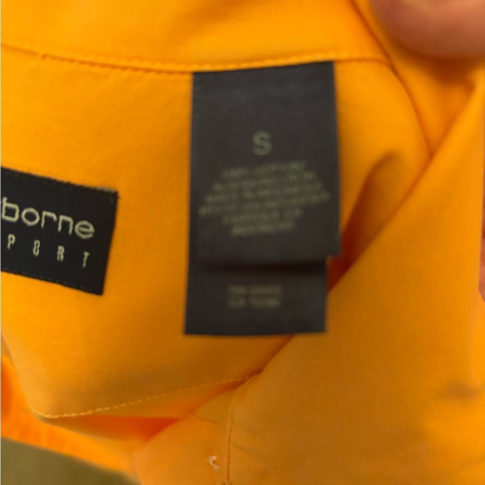 LIZ CLAIBORNE Woman’s Vibrant Orange Button-Down Sport Shirt, Size: S - Picture 6 of 7